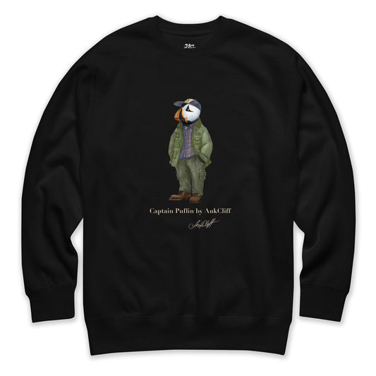 AukCliff® Captain Puffin Sweatshirt Black / S Captain Puffin “Pacific Northwest Trailkeeper” Sweatshirt