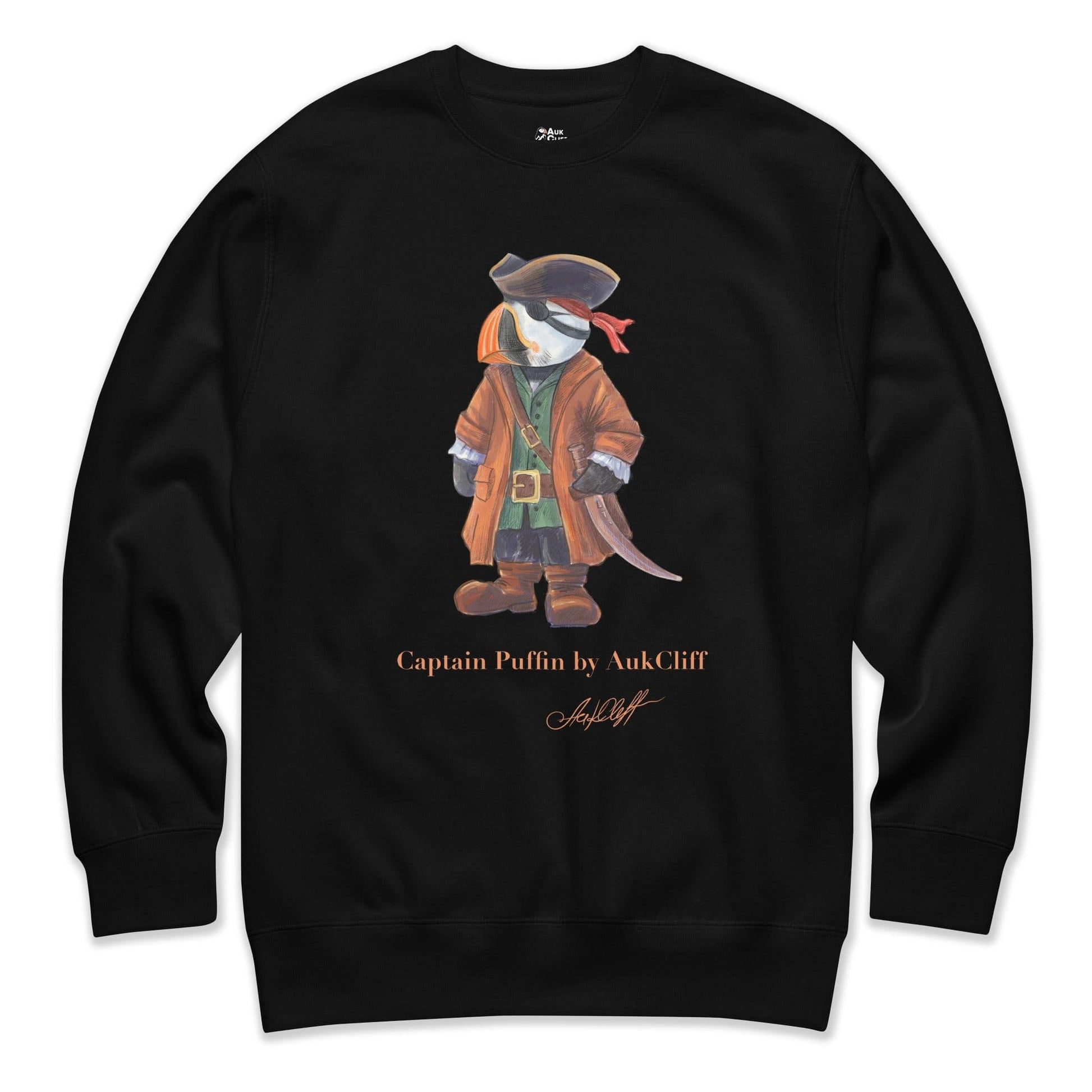 AukCliff Captain Puffin Sweatshirt Black / S Captain Puffin™ Pirate Sweatshirt