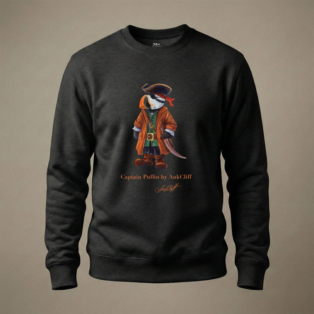 AukCliff Captain Puffin Sweatshirt Black / S Captain Puffin™ Pirate Sweatshirt
