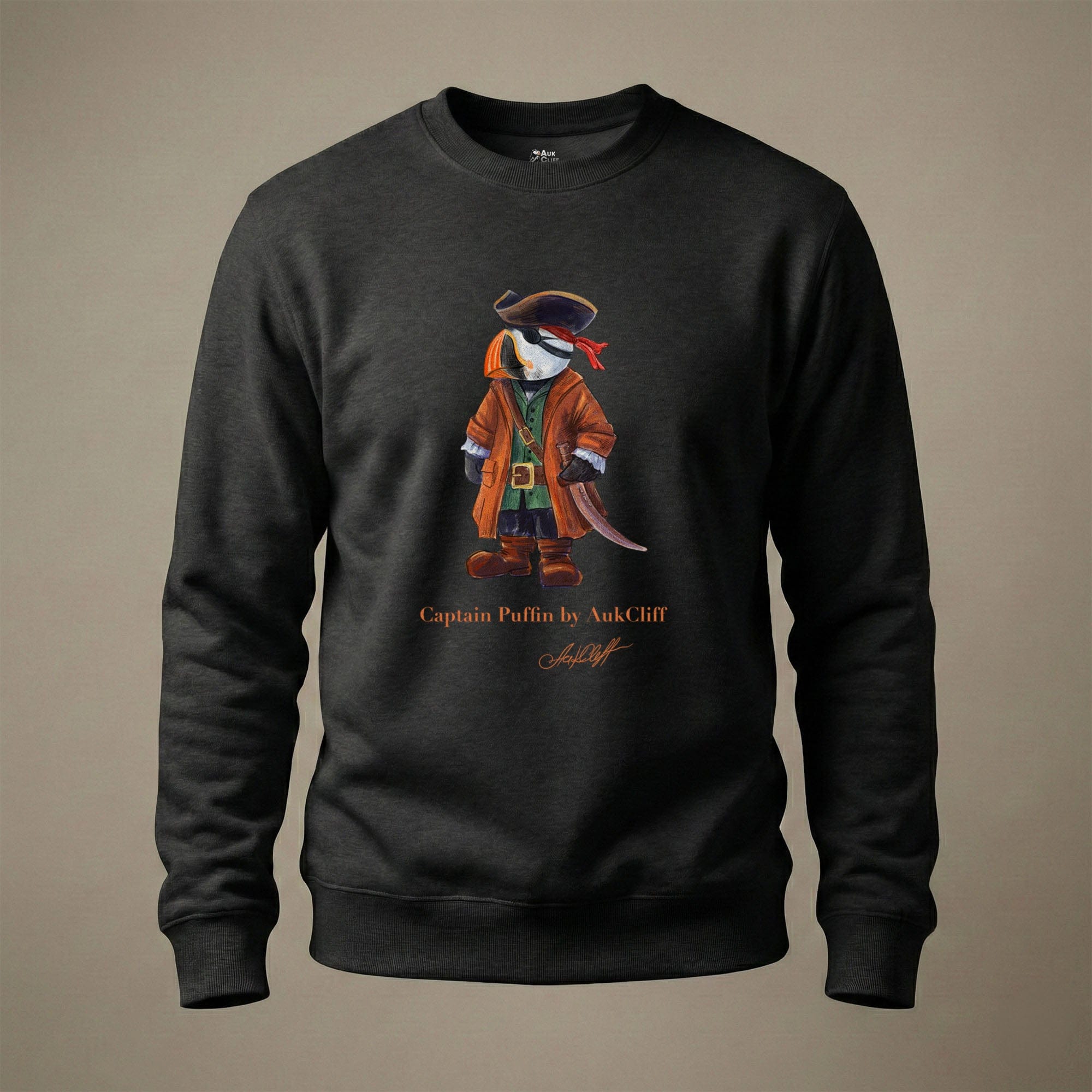 AukCliff Captain Puffin Sweatshirt Black / S Captain Puffin™ Pirate Sweatshirt