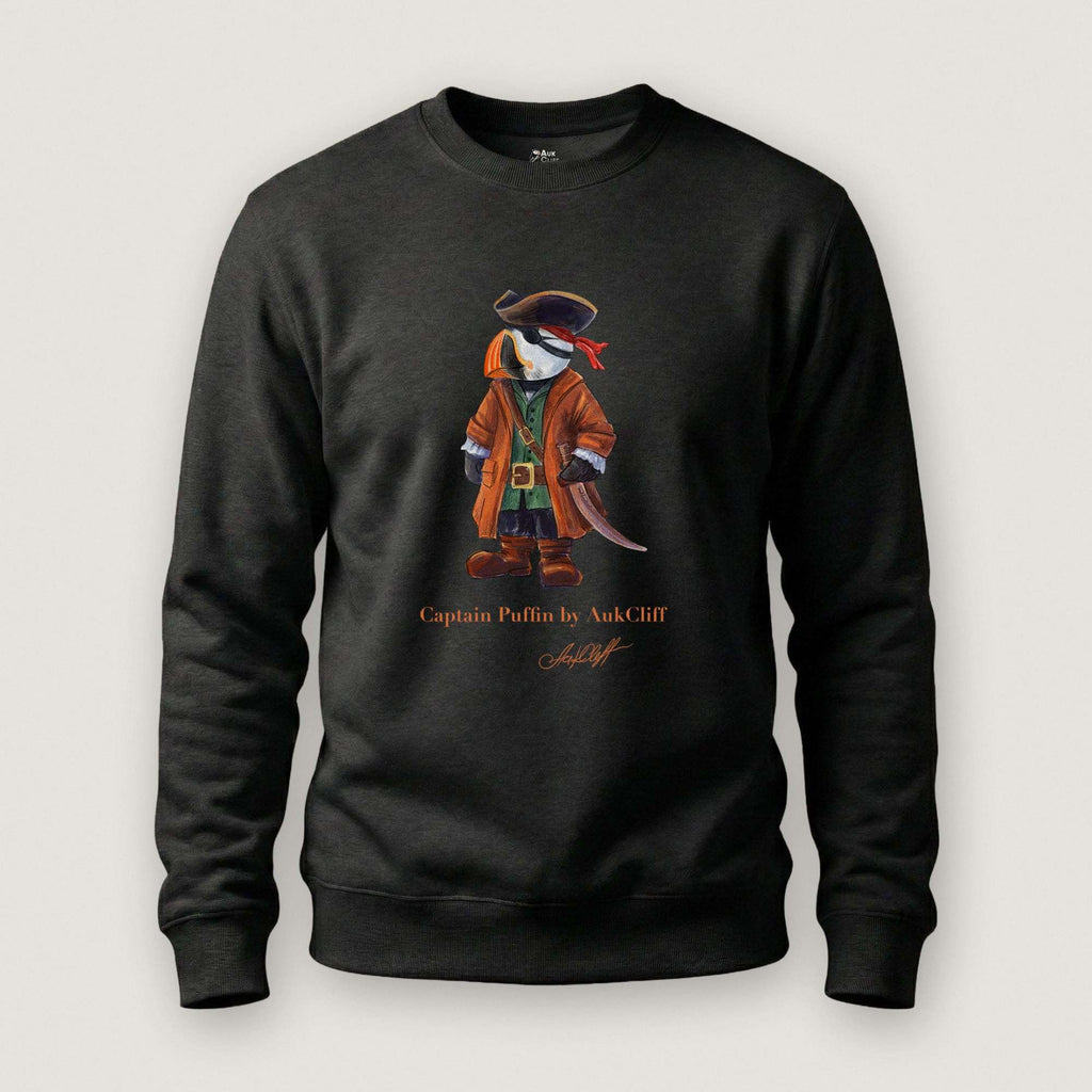 AukCliff Captain Puffin Sweatshirt Black / S Captain Puffin™ Pirate Sweatshirt