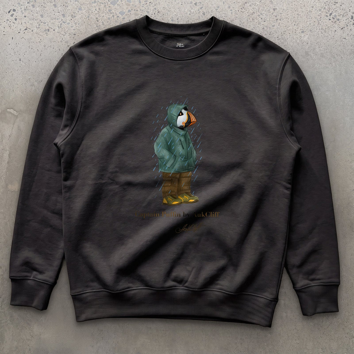 AukCliff Captain Puffin Sweatshirt Black / S Captain Puffin™ “Rainy Day Rambler” Sweatshirt