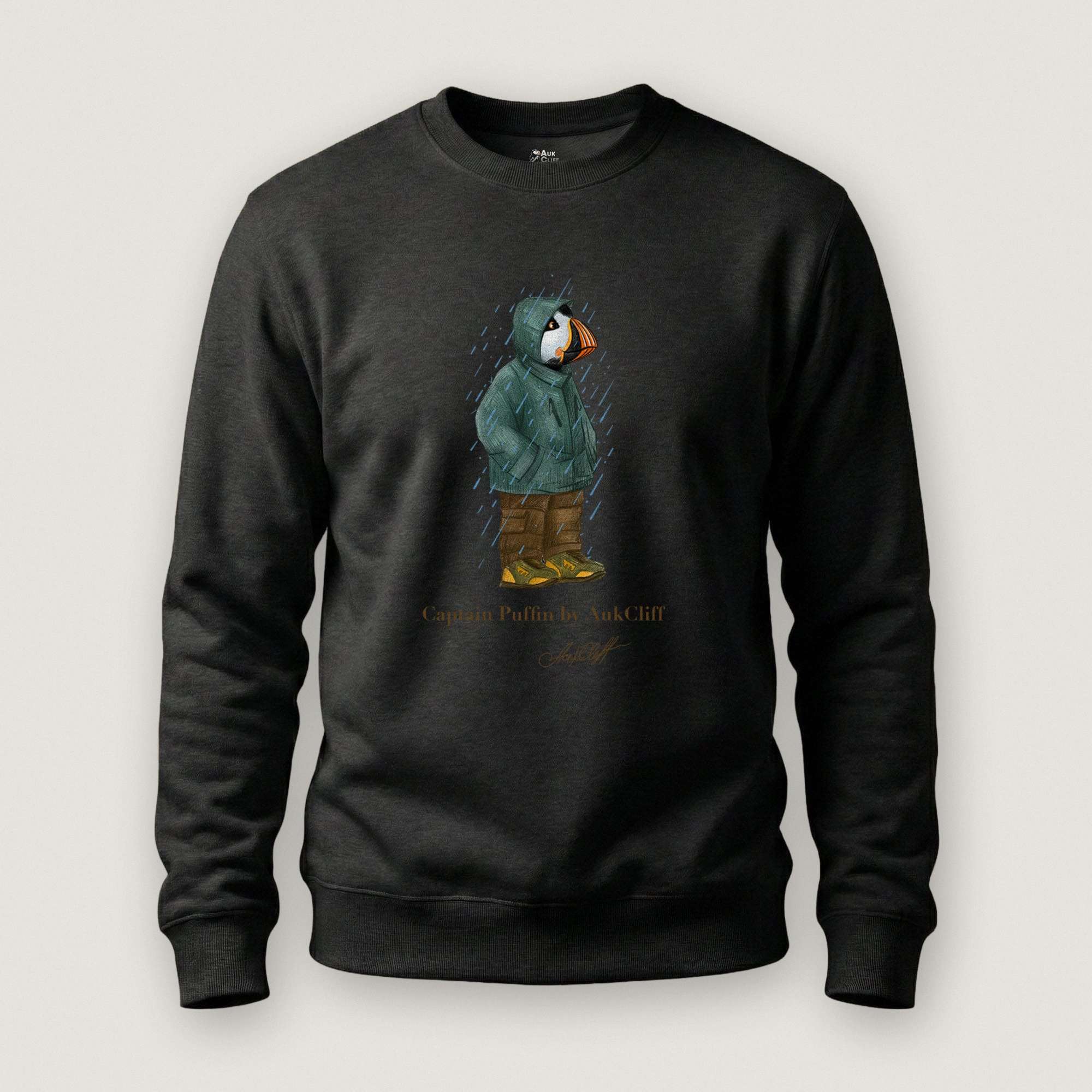 AukCliff Captain Puffin Sweatshirt Black / S Captain Puffin™ “Rainy Day Rambler” Sweatshirt