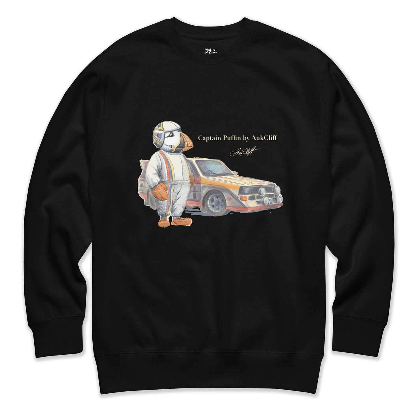 AukCliff Captain Puffin Sweatshirt Black / S Captain Puffin™ Rally Driver Sweatshirt