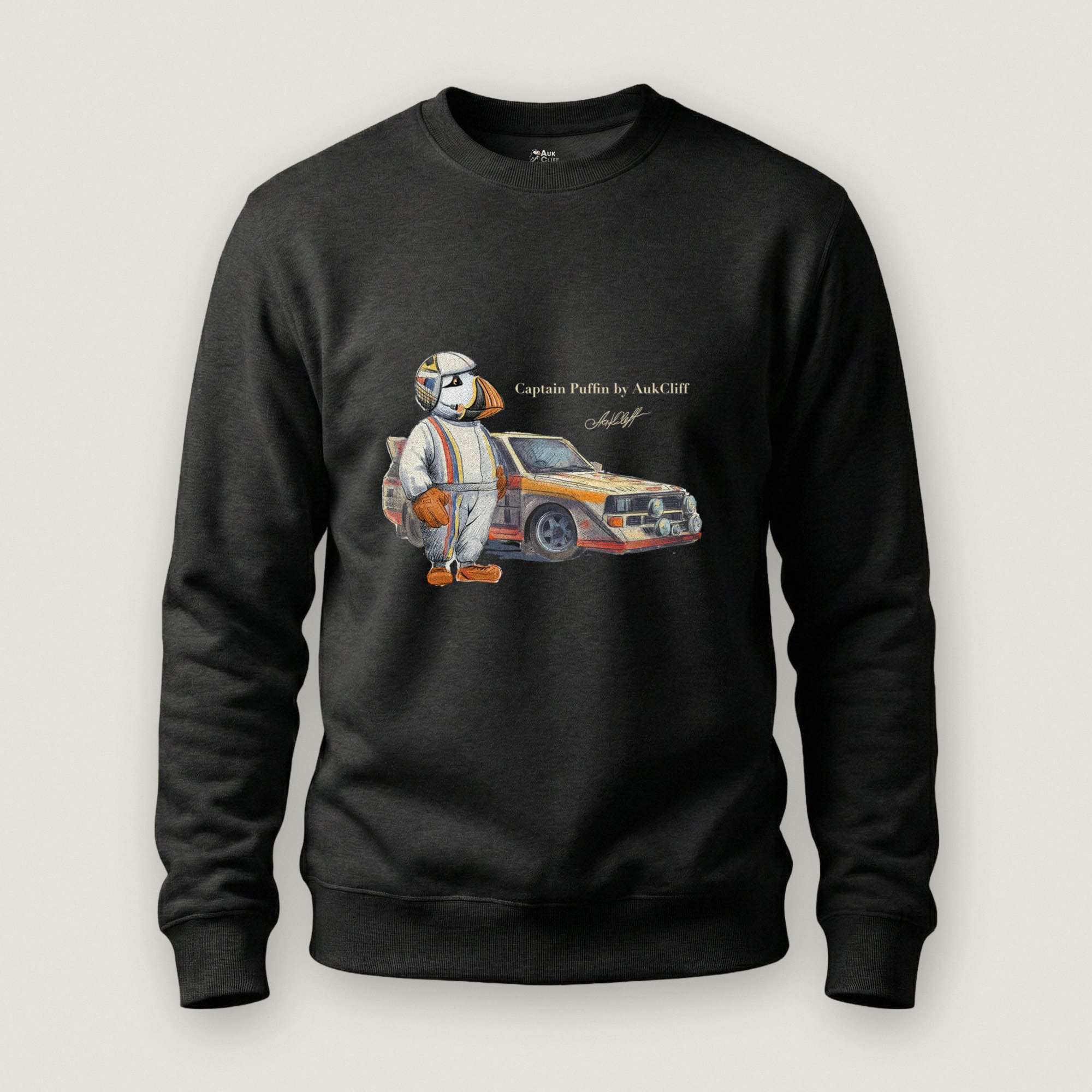 AukCliff Captain Puffin Sweatshirt Black / S Captain Puffin™ Rally Driver Sweatshirt
