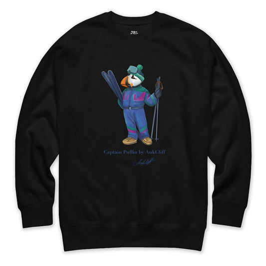 AukCliff Captain Puffin Sweatshirt Black / S Captain Puffin™ Retro Ski Sweatshirt