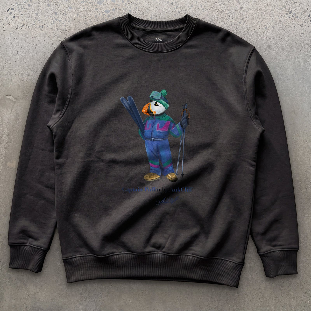 AukCliff Captain Puffin Sweatshirt Black / S Captain Puffin™ Retro Ski Sweatshirt