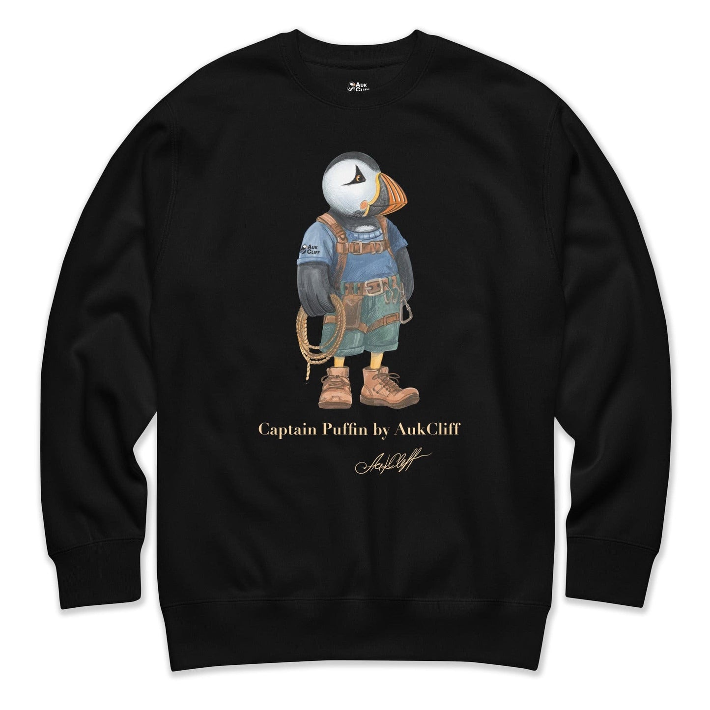 AukCliff Captain Puffin Sweatshirt Black / S Captain Puffin™ Rock Climber Sweatshirt