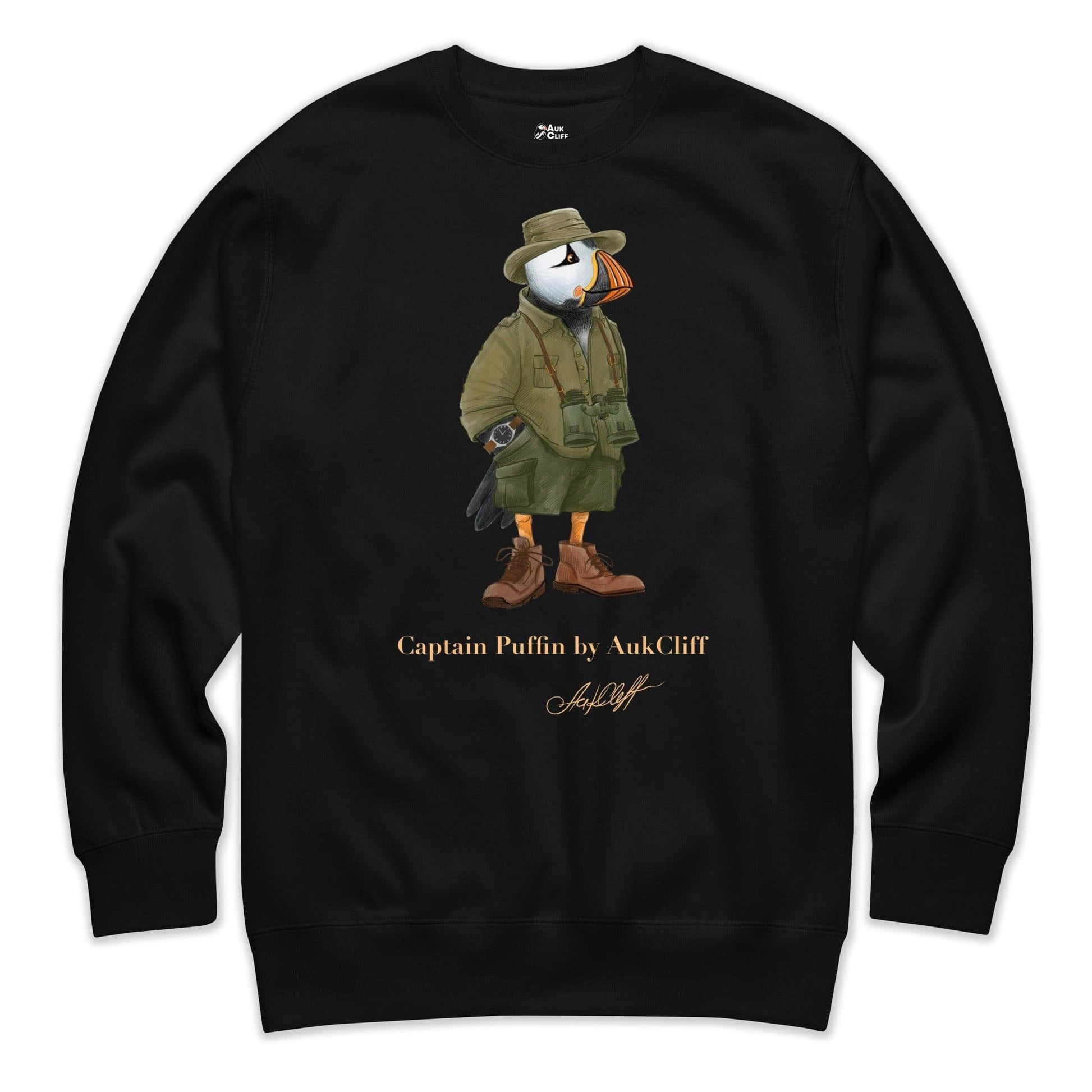 AukCliff Captain Puffin Sweatshirt Black / S Captain Puffin™ Safari Explorer Sweatshirt