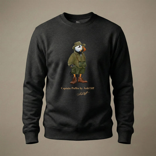 AukCliff Captain Puffin Sweatshirt Black / S Captain Puffin™ Safari Explorer Sweatshirt