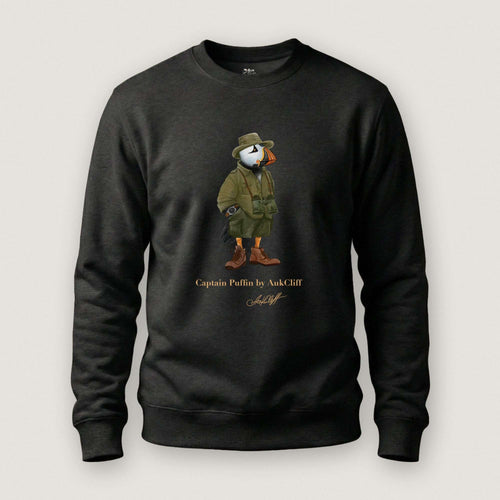 AukCliff Captain Puffin Sweatshirt Black / S Captain Puffin™ Safari Explorer Sweatshirt