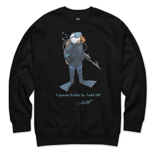 AukCliff Captain Puffin Sweatshirt Black / S Captain Puffin™ Scuba Diver Sweatshirt