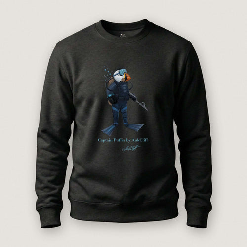 AukCliff Captain Puffin Sweatshirt Black / S Captain Puffin™ Scuba Diver Sweatshirt