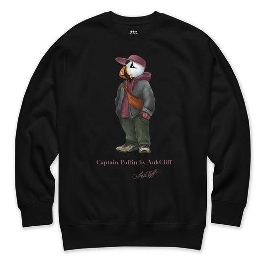 AukCliff Captain Puffin Sweatshirt Black / S Captain Puffin™ “Streetwear Scout” Sweatshirt
