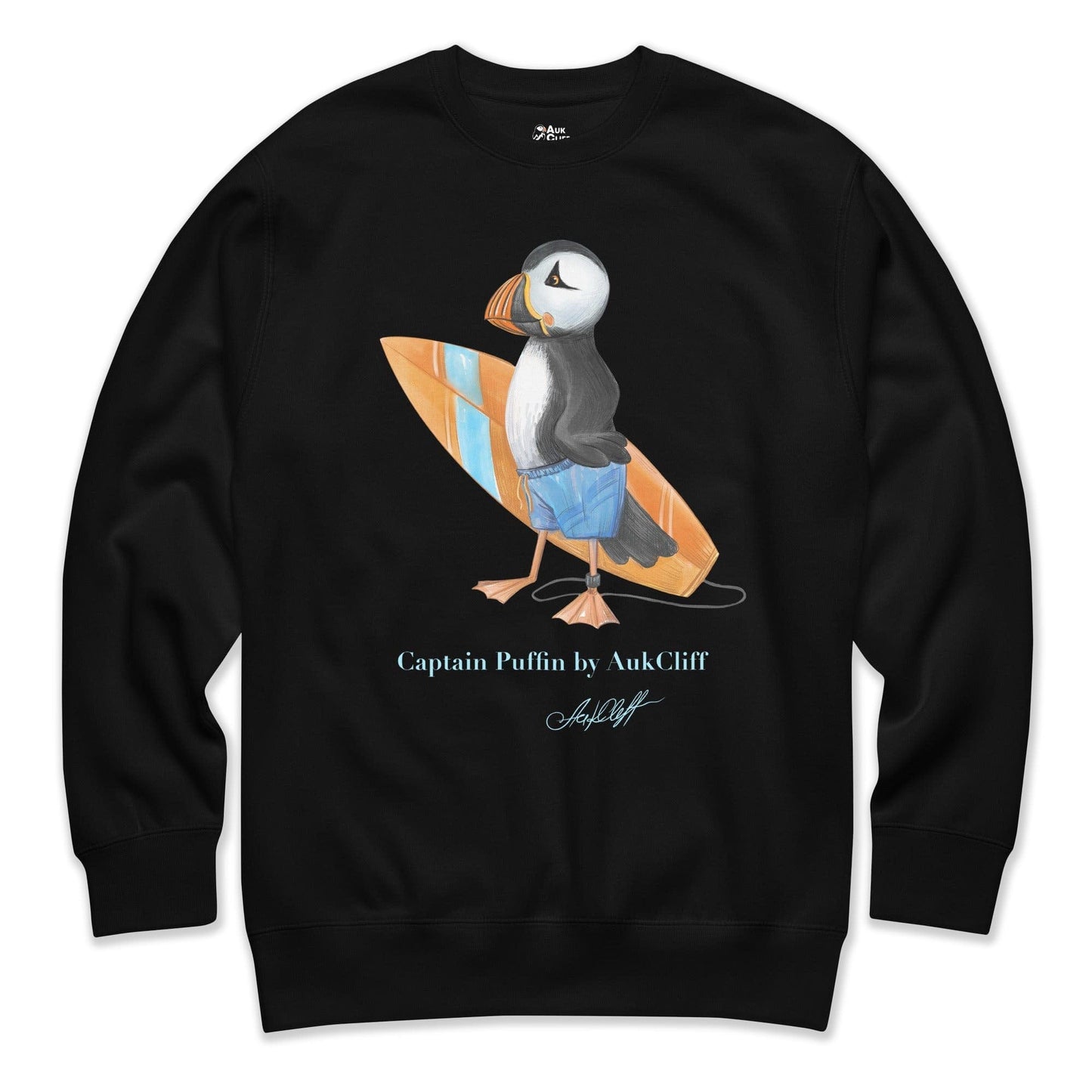 AukCliff Captain Puffin Sweatshirt Black / S Captain Puffin™ Surfer Sweatshirt