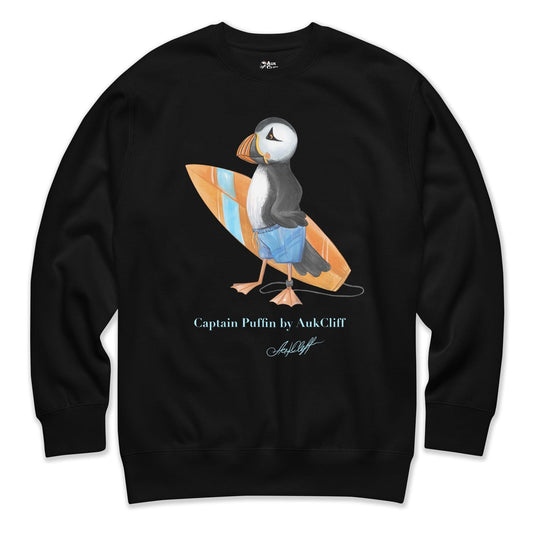 AukCliff Captain Puffin Sweatshirt Black / S Captain Puffin™ Surfer Sweatshirt