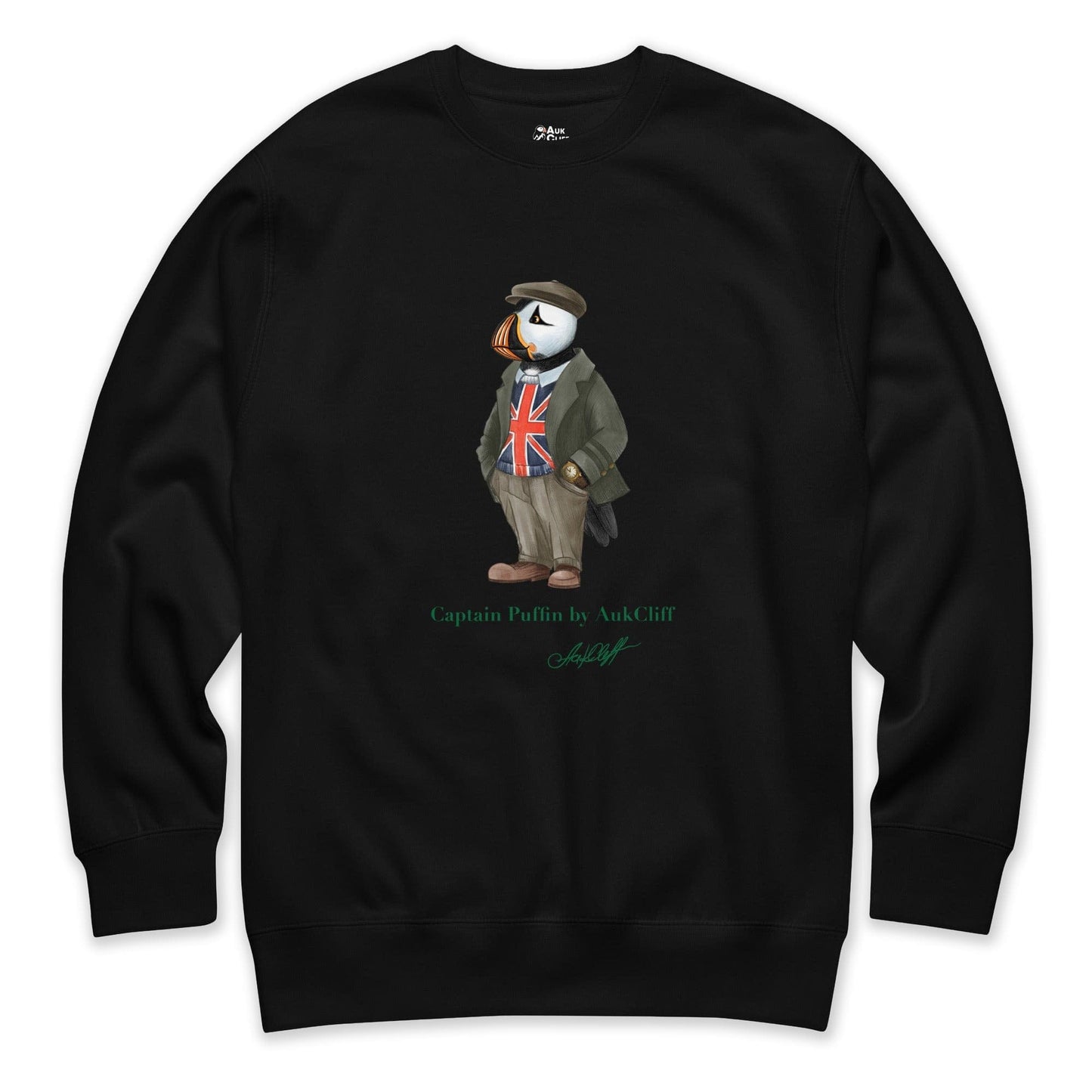 AukCliff Captain Puffin Sweatshirt Black / S Captain Puffin™ “The British Explorer” Sweatshirt