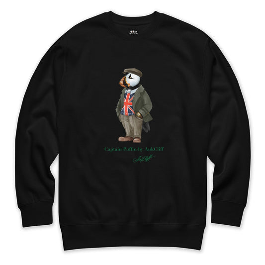 AukCliff Captain Puffin Sweatshirt Black / S Captain Puffin™ “The British Explorer” Sweatshirt