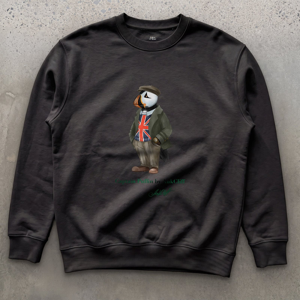 AukCliff Captain Puffin Sweatshirt Black / S Captain Puffin™ “The British Explorer” Sweatshirt