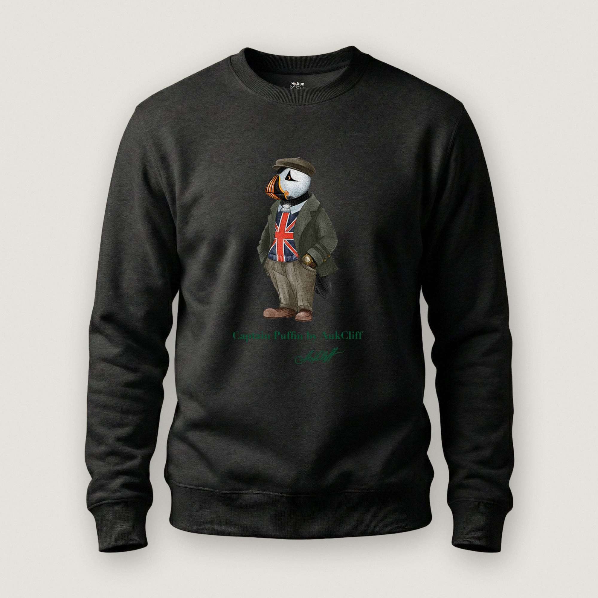 AukCliff Captain Puffin Sweatshirt Black / S Captain Puffin™ “The British Explorer” Sweatshirt