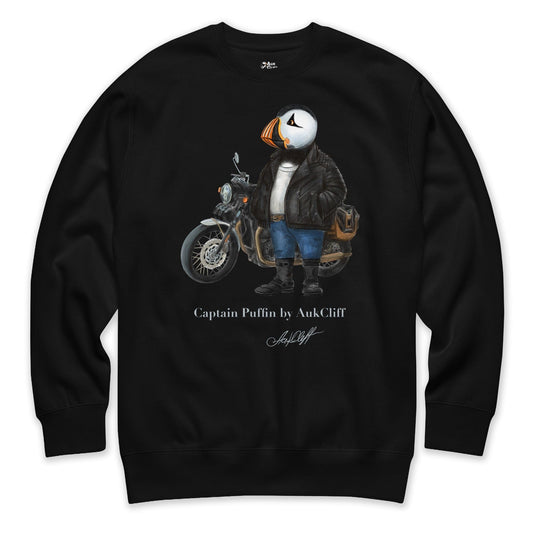 AukCliff Captain Puffin Sweatshirt Black / S Captain Puffin™ “The Café Racer” Sweatshirt
