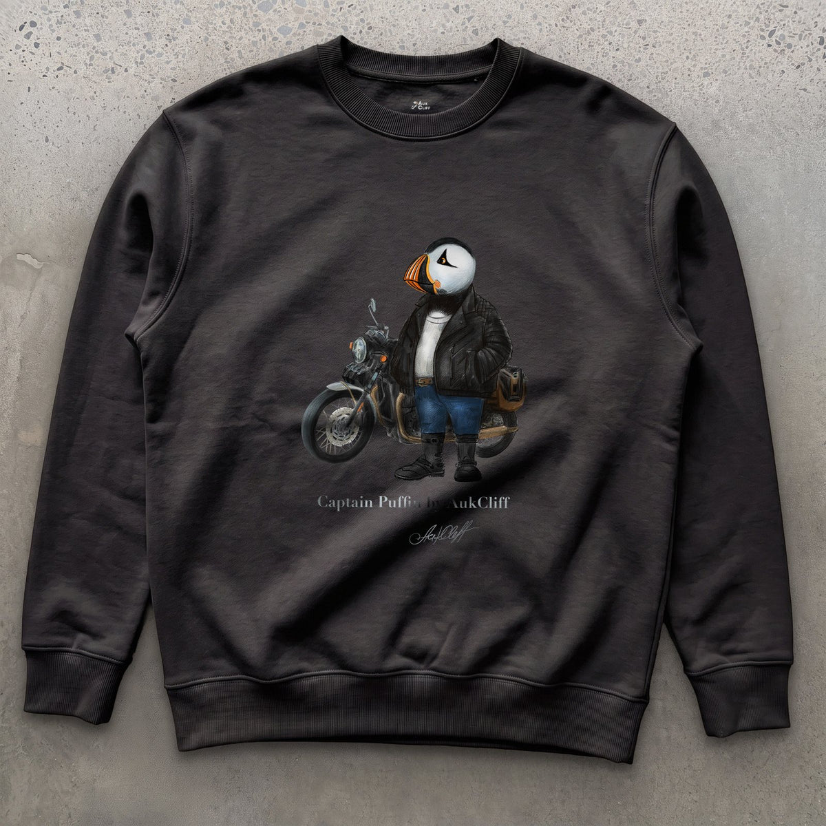 AukCliff Captain Puffin Sweatshirt Black / S Captain Puffin™ “The Café Racer” Sweatshirt