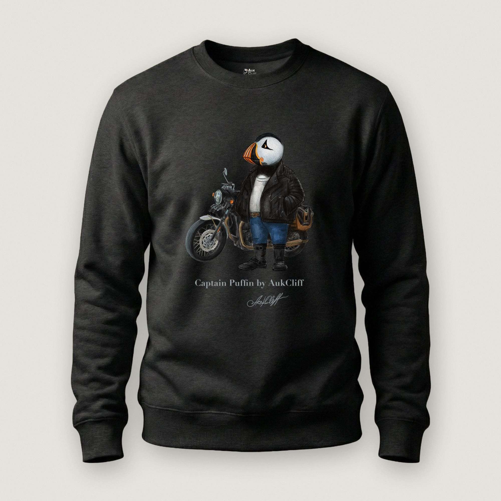 AukCliff Captain Puffin Sweatshirt Black / S Captain Puffin™ “The Café Racer” Sweatshirt
