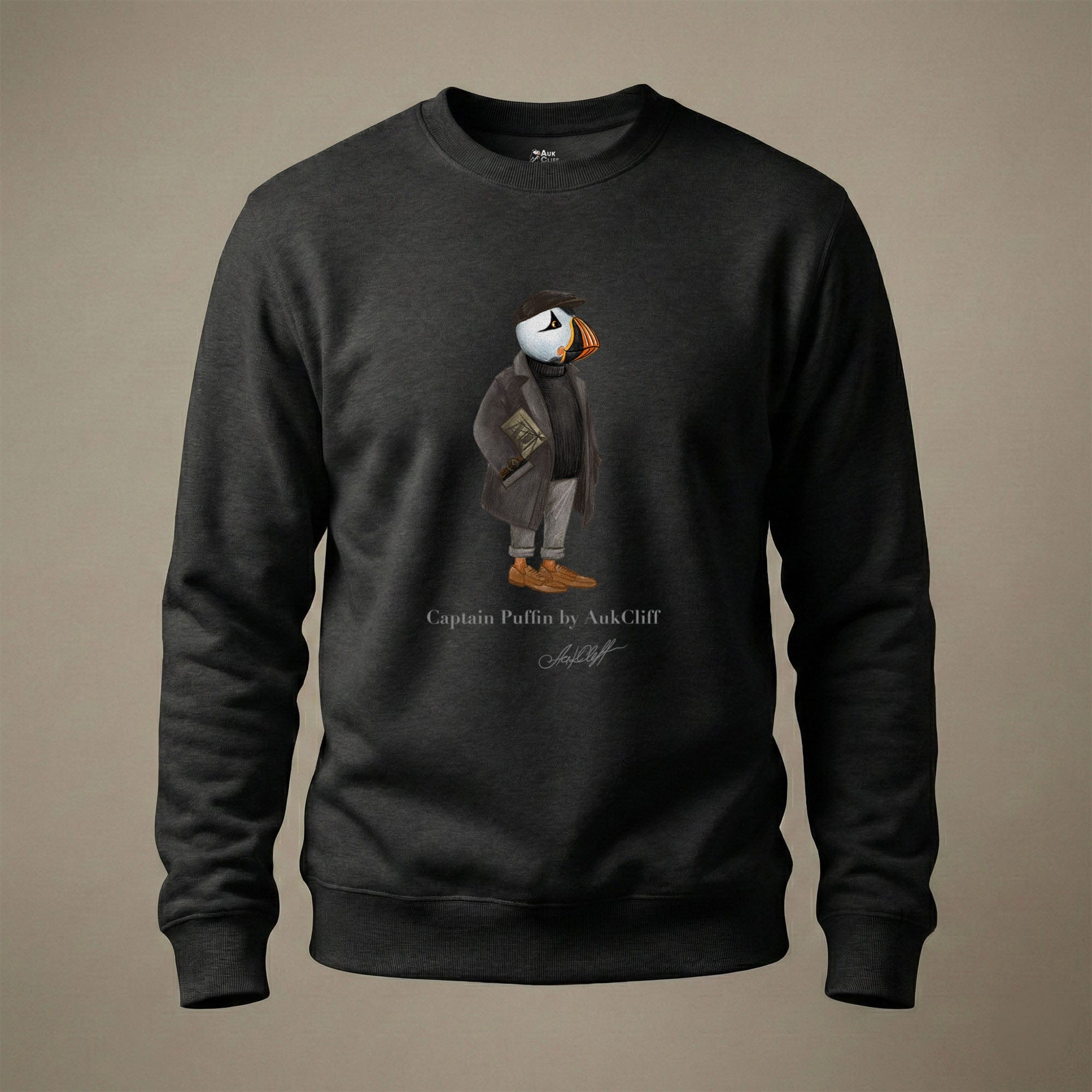 AukCliff Captain Puffin Sweatshirt Black / S Captain Puffin™ “The Curator” Sweatshirt
