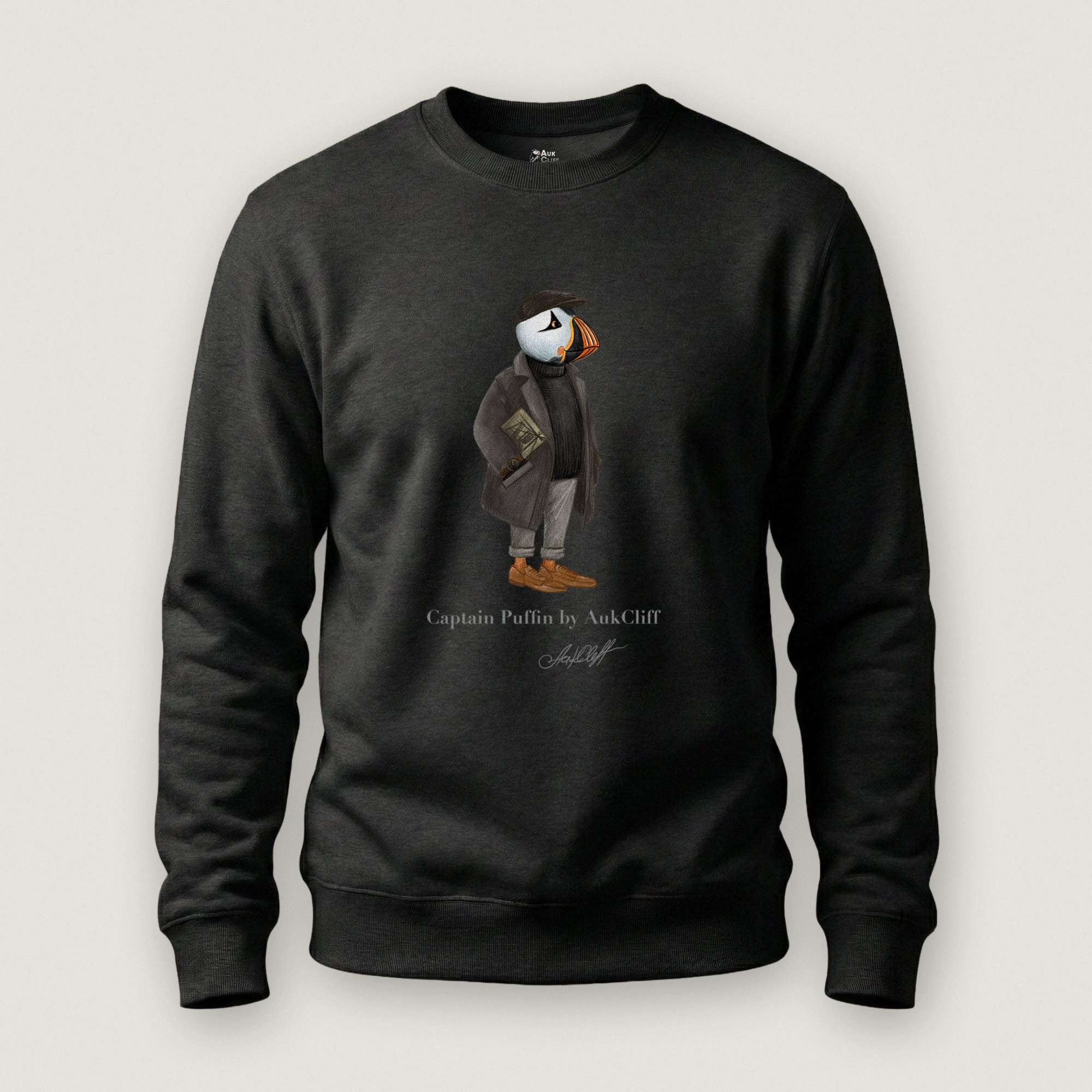 AukCliff Captain Puffin Sweatshirt Black / S Captain Puffin™ “The Curator” Sweatshirt