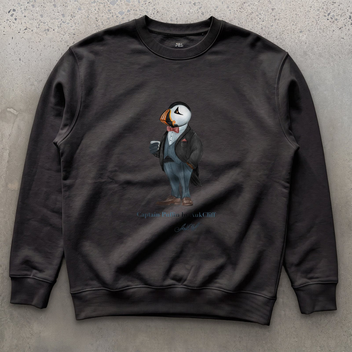AukCliff Captain Puffin Sweatshirt Black / S Captain Puffin™ “The Gentleman Adventurer” Sweatshirt