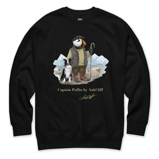 AukCliff Captain Puffin Sweatshirt Black / S Captain Puffin™ “The Merino Farmer” Sweatshirt