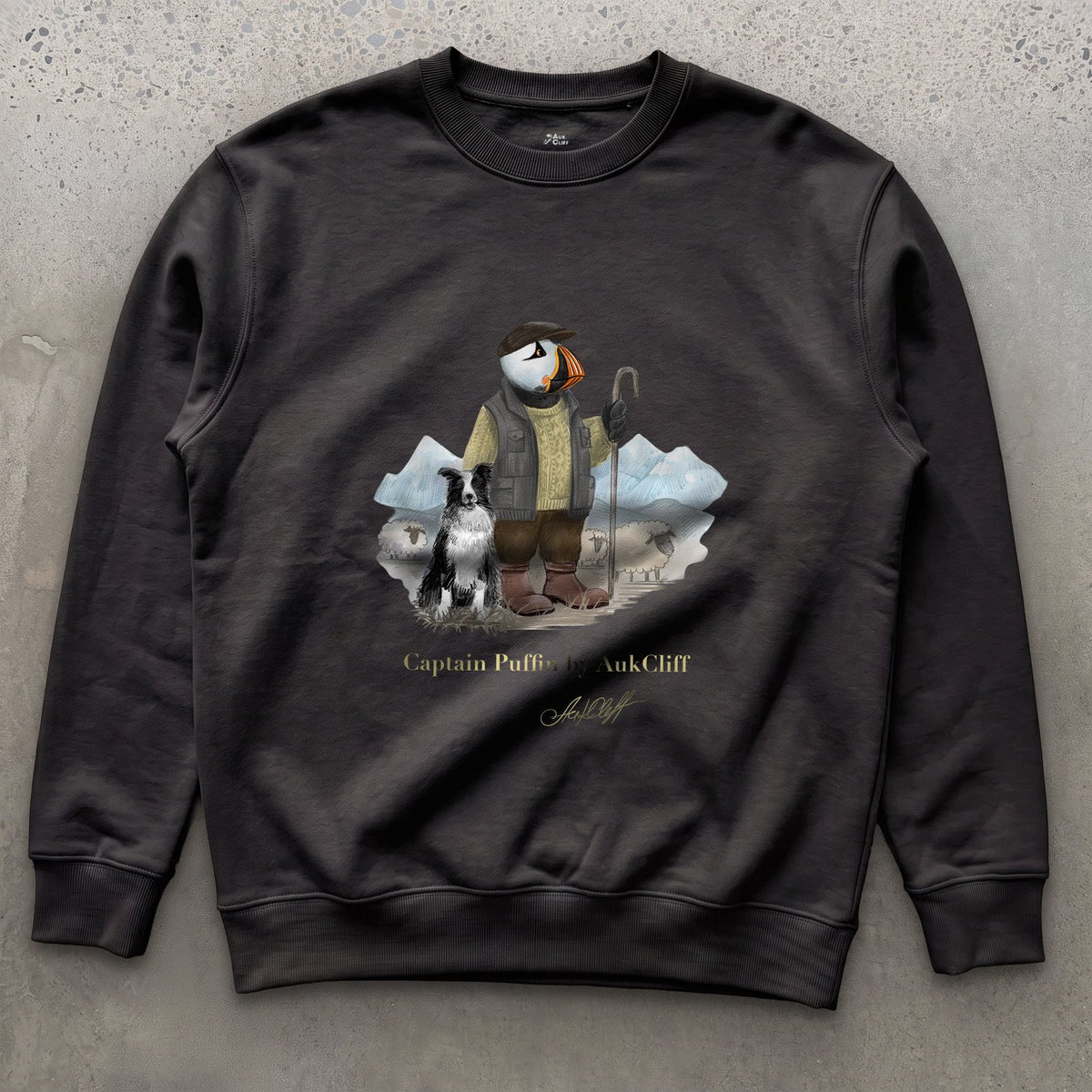 AukCliff Captain Puffin Sweatshirt Black / S Captain Puffin™ “The Merino Farmer” Sweatshirt