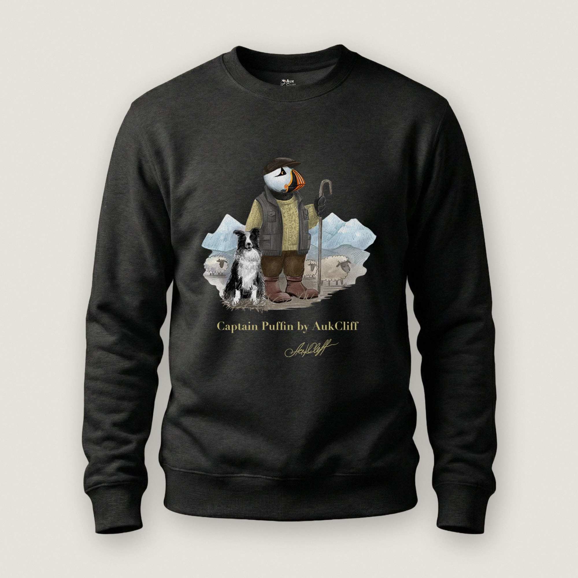 AukCliff Captain Puffin Sweatshirt Black / S Captain Puffin™ “The Merino Farmer” Sweatshirt