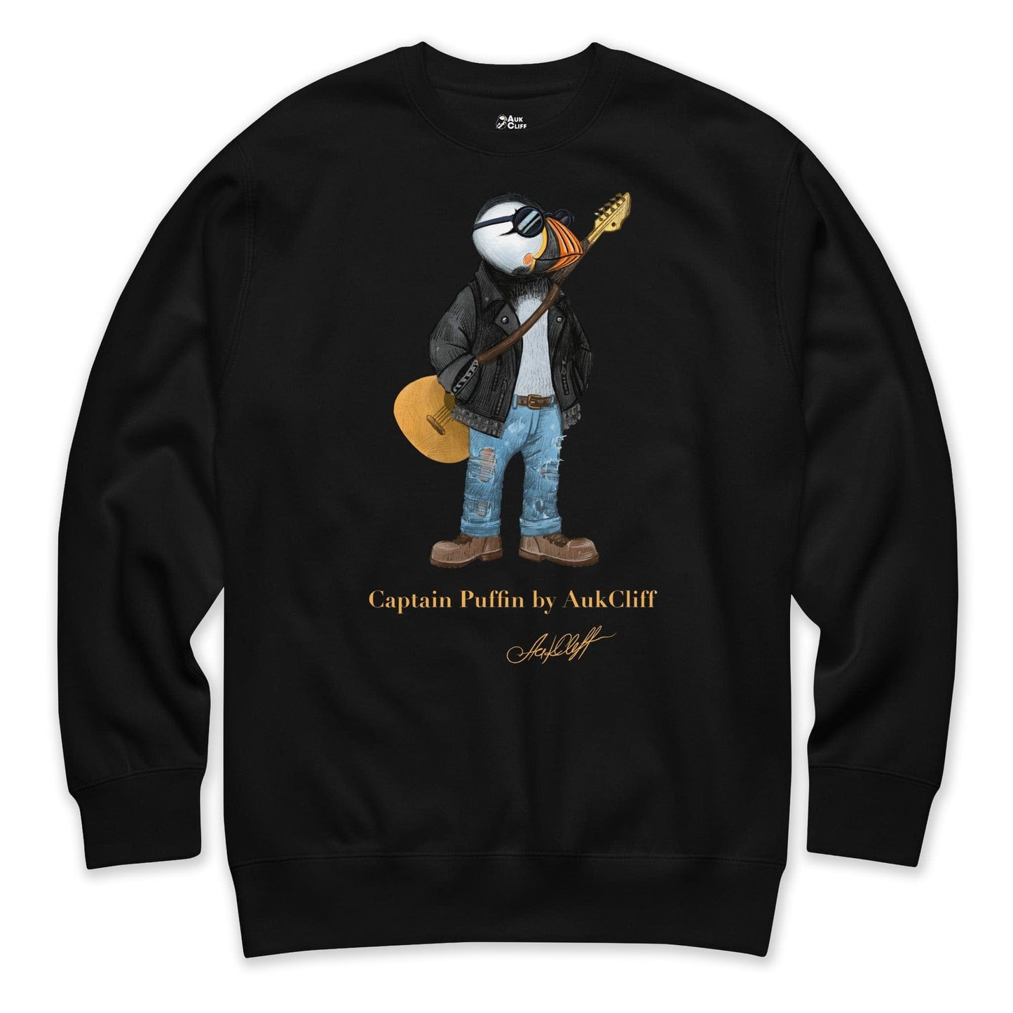AukCliff Captain Puffin Sweatshirt Black / S Captain Puffin™ “The Rock Band Rebel” Sweatshirt
