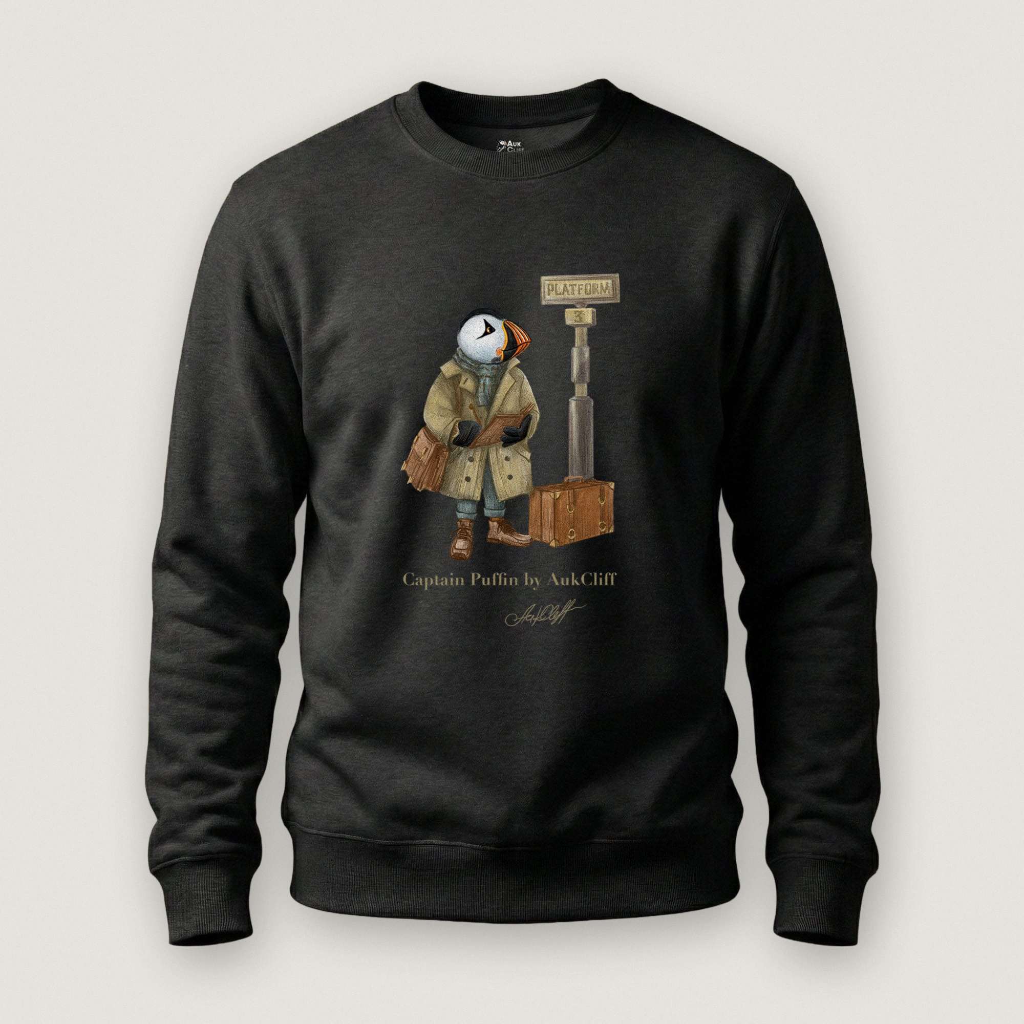 AukCliff Captain Puffin Sweatshirt Black / S Captain Puffin™ “The Storyteller” Sweatshirt
