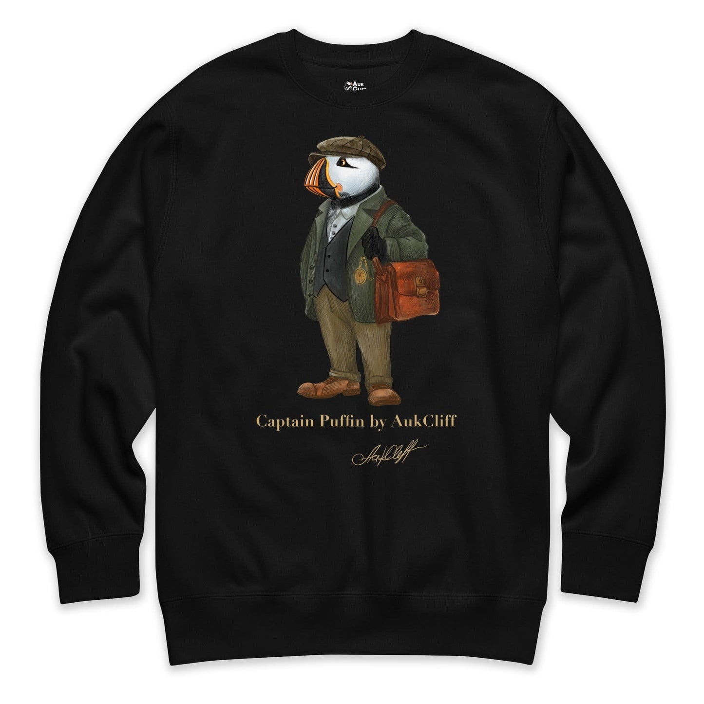 AukCliff Captain Puffin Sweatshirt Black / S Captain Puffin™ “The Vintage Explorer” Sweatshirt