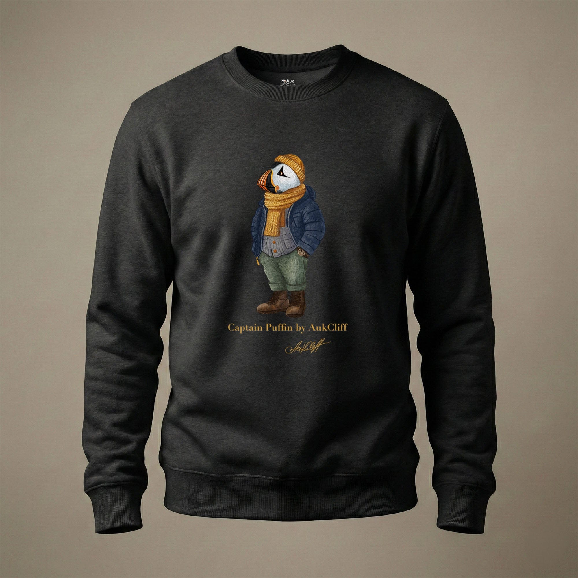 AukCliff Captain Puffin Sweatshirt Black / S Captain Puffin™ “The Winter Wanderer” Sweatshirt