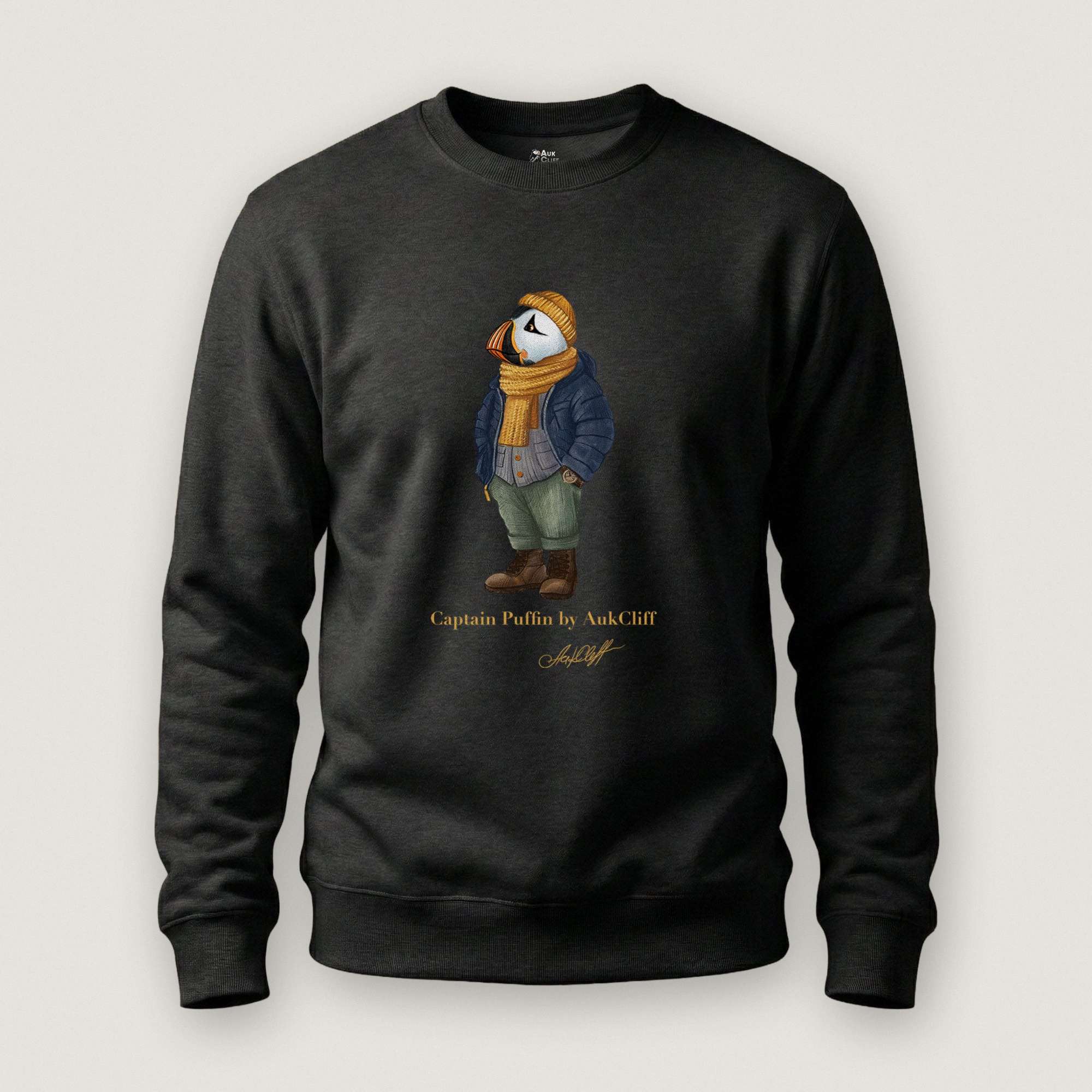 AukCliff Captain Puffin Sweatshirt Black / S Captain Puffin™ “The Winter Wanderer” Sweatshirt