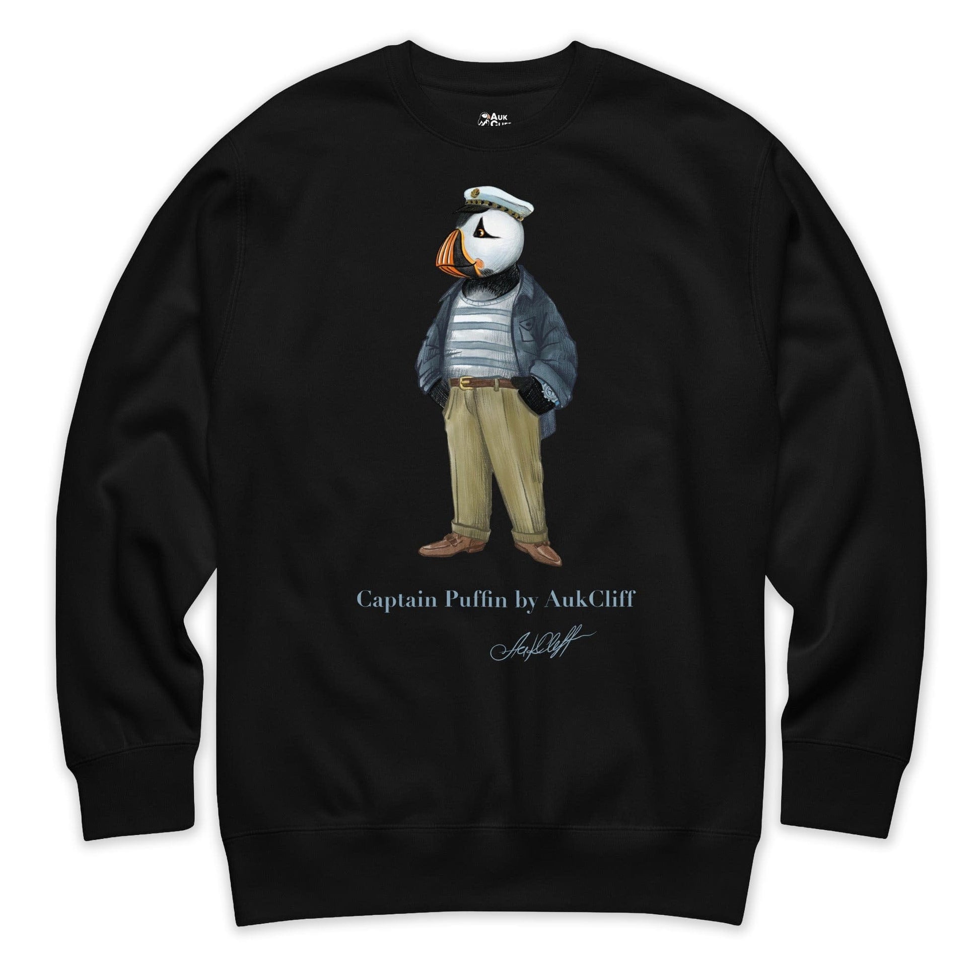 AukCliff Captain Puffin Sweatshirt Black / S Captain Puffin “The Yacht Captain” Sweatshirt