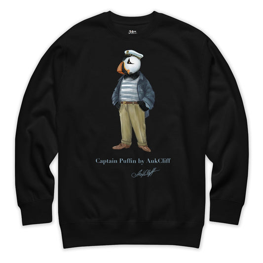 AukCliff Captain Puffin Sweatshirt Black / S Captain Puffin “The Yacht Captain” Sweatshirt