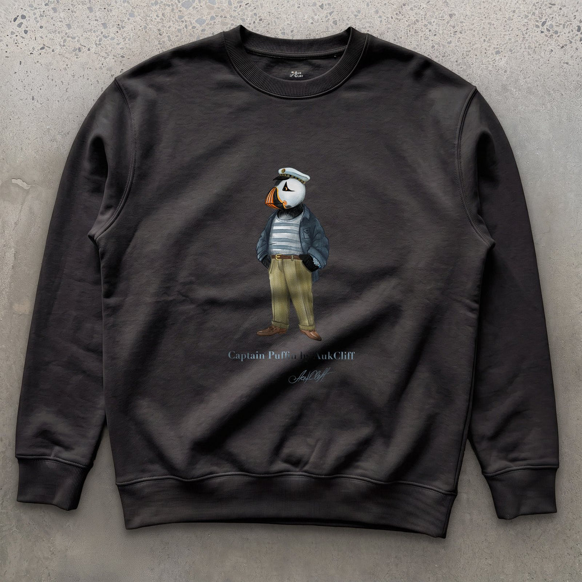 AukCliff Captain Puffin Sweatshirt Black / S Captain Puffin™ “The Yacht Captain” Sweatshirt