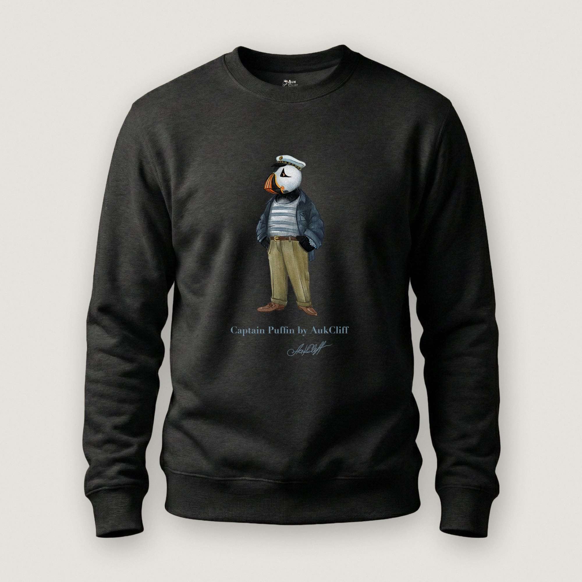 AukCliff Captain Puffin Sweatshirt Black / S Captain Puffin™ “The Yacht Captain” Sweatshirt