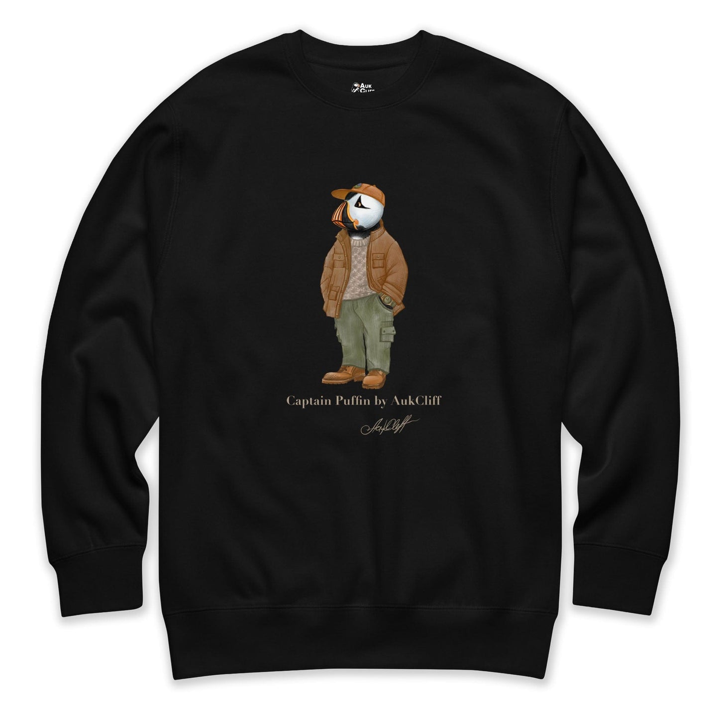 AukCliff® Captain Puffin Sweatshirt Black / S Captain Puffin “UK Rambler” Sweatshirt
