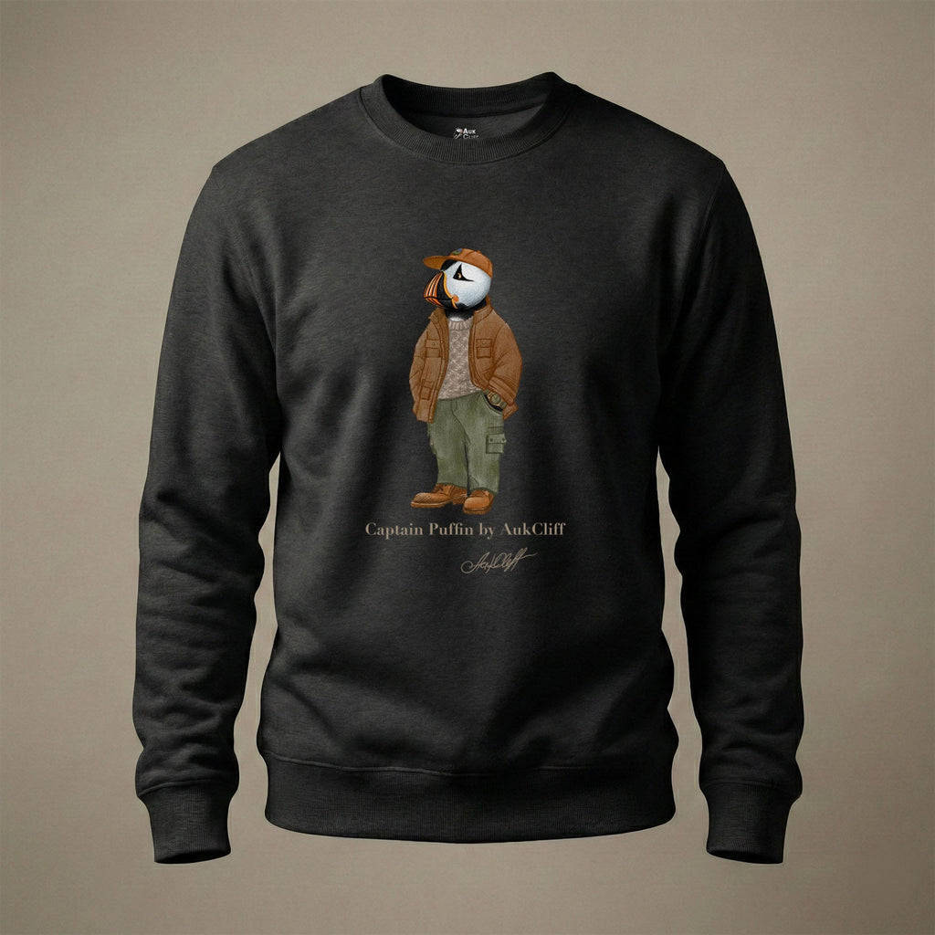 AukCliff® Captain Puffin Sweatshirt Black / S Captain Puffin “UK Rambler” Sweatshirt