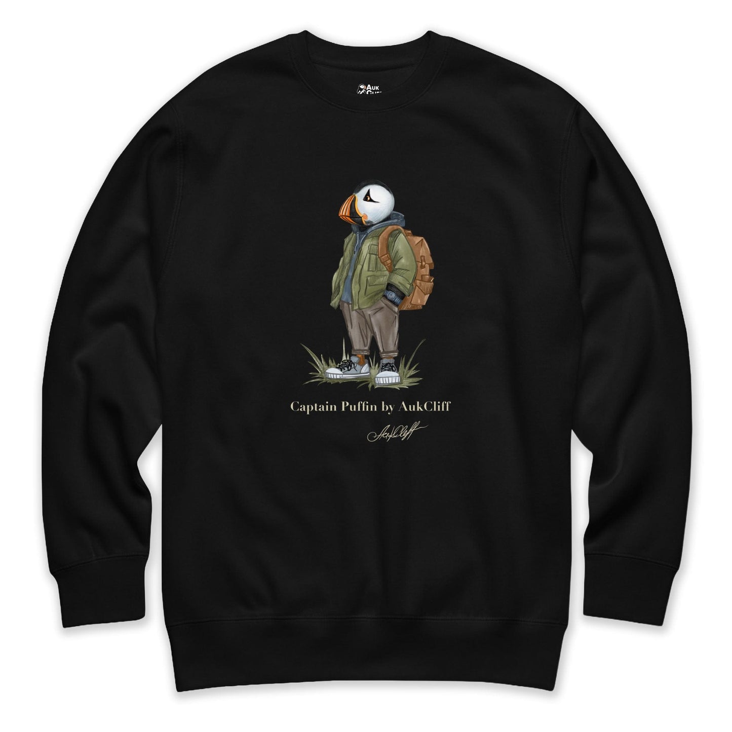 AukCliff® Captain Puffin Sweatshirt Black / S Captain Puffin™ “Urban Hiker” Sweatshirt