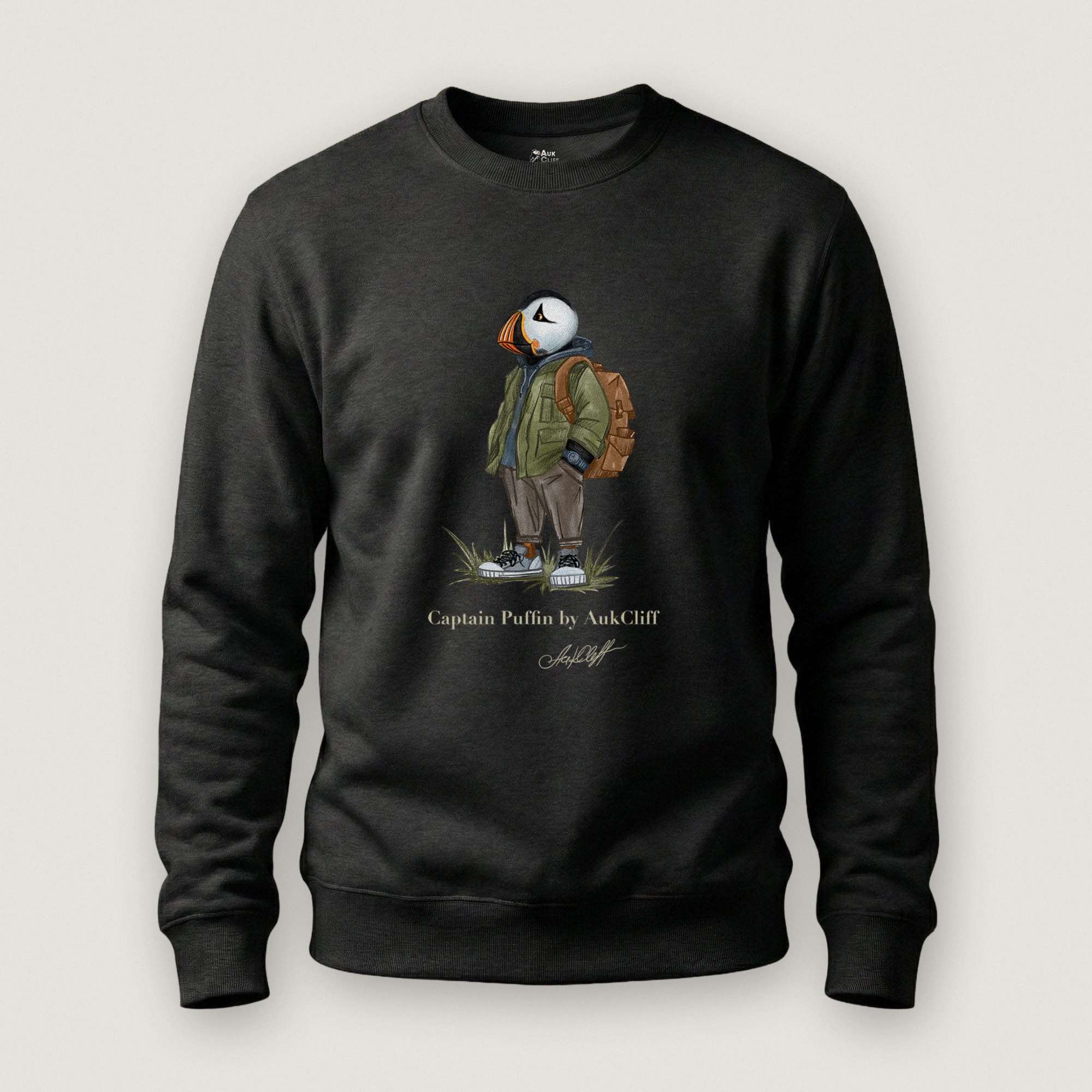 AukCliff® Captain Puffin Sweatshirt Black / S Captain Puffin™ “Urban Hiker” Sweatshirt
