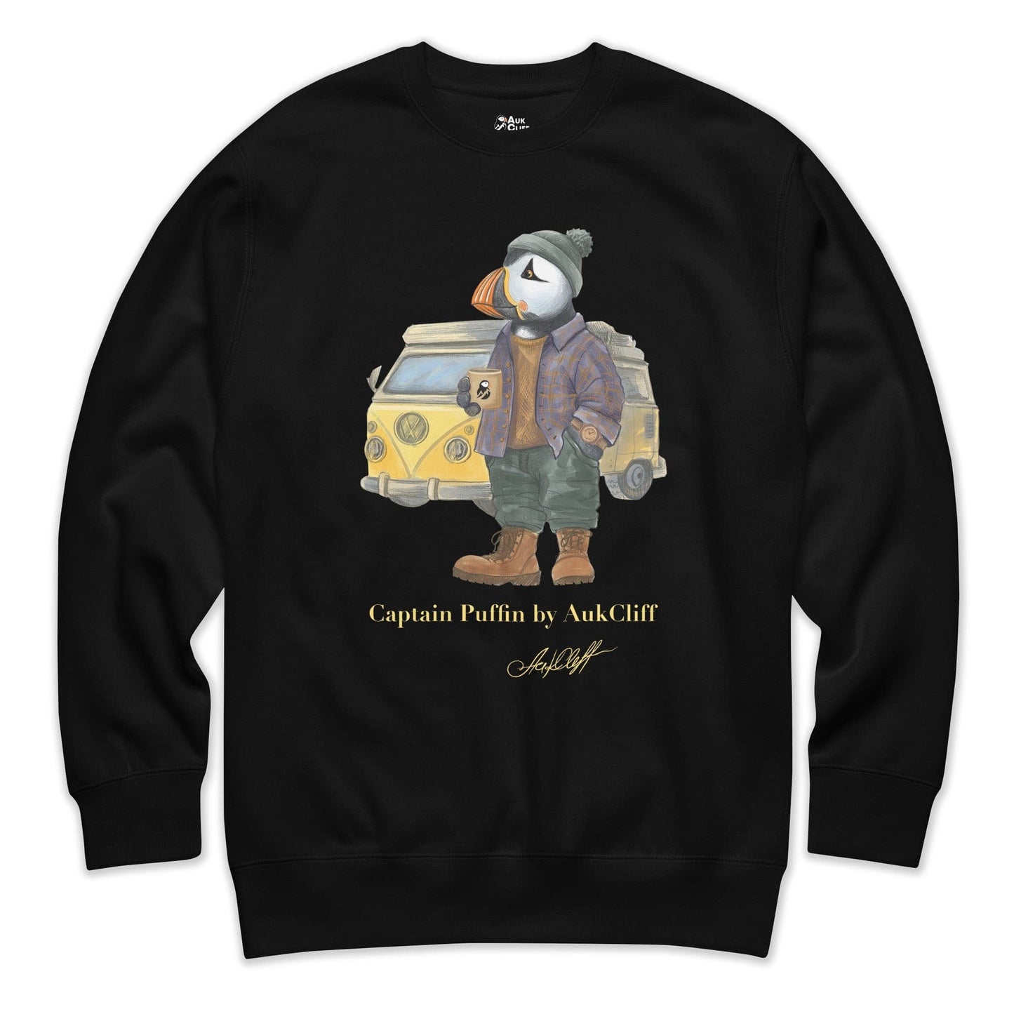 AukCliff Captain Puffin Sweatshirt Black / S Captain Puffin™ Van Life Sweatshirt