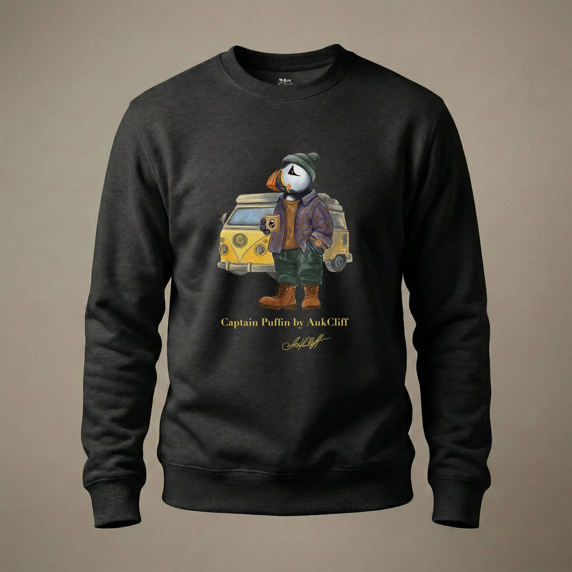 AukCliff Captain Puffin Sweatshirt Black / S Captain Puffin™ Van Life Sweatshirt