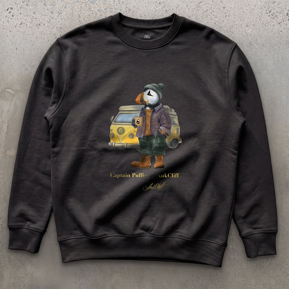 AukCliff Captain Puffin Sweatshirt Black / S Captain Puffin™ Van Life Sweatshirt