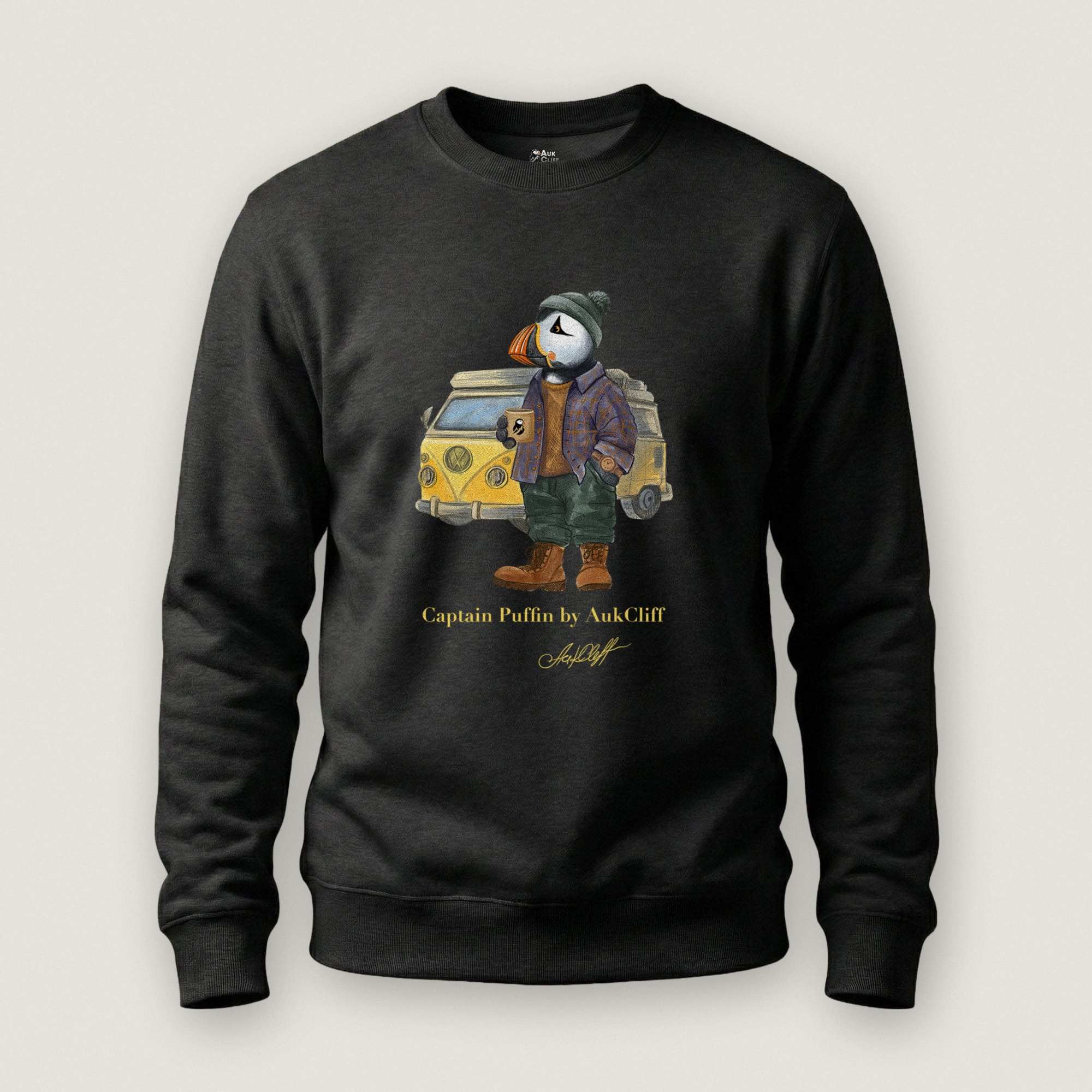 AukCliff Captain Puffin Sweatshirt Black / S Captain Puffin™ Van Life Sweatshirt